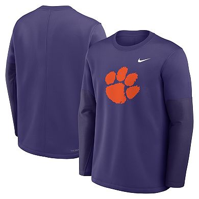 Men's Nike Purple Clemson Tigers 2025 Sideline Coach Performance Long Sleeve T-Shirt