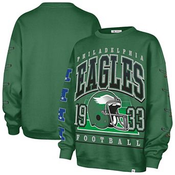 Women's '47 Kelly Green Philadelphia Eagles Go Big Oversized Pullover Sweatshirt