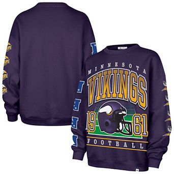 Women's '47 Purple Minnesota Vikings Go Big Oversized Pullover Sweatshirt