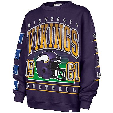 Women's '47 Purple Minnesota Vikings Go Big Oversized Pullover Sweatshirt