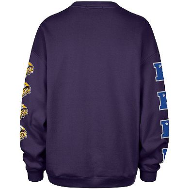 Women's '47 Purple Minnesota Vikings Go Big Oversized Pullover Sweatshirt