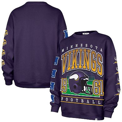 Women's '47 Purple Minnesota Vikings Go Big Oversized Pullover Sweatshirt
