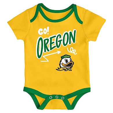 Newborn & Infant Outerstuff Oregon Ducks Three-Pack All Day Play Bodysuit Set