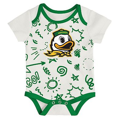 Newborn & Infant Outerstuff Oregon Ducks Three-Pack All Day Play Bodysuit Set