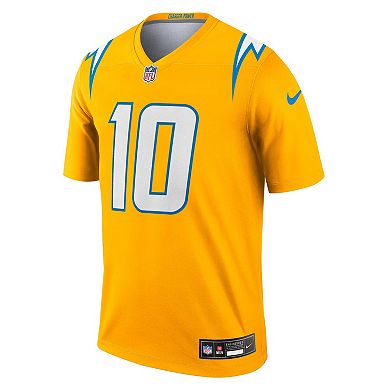 Men's Nike Justin Herbert Gold Los Angeles Chargers Alternate Charger Power Legend Player Performance Top