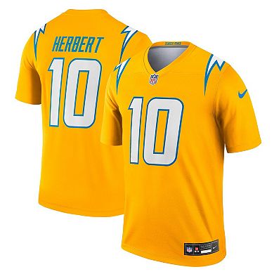 Men's Nike Justin Herbert Gold Los Angeles Chargers Alternate Charger Power Legend Player Performance Top
