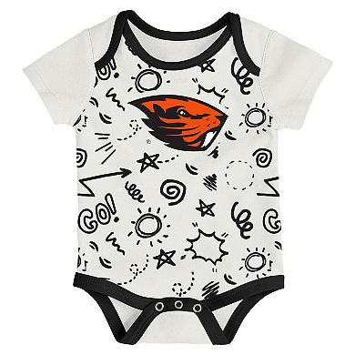 Newborn & Infant Outerstuff Oregon State Beavers Three-Pack All Day Play Bodysuit Set