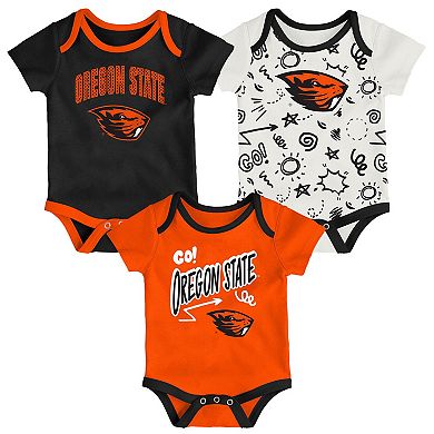 Newborn & Infant Outerstuff Oregon State Beavers Three-Pack All Day Play Bodysuit Set