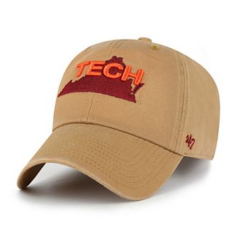 Men's '47 Tan Virginia Tech Hokies Vault Clean Up Adjustable Hat