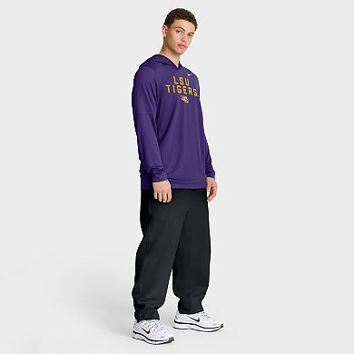 Men's Nike Purple LSU Tigers 2025 Sideline Dri-FIT Long Sleeve Hoodie T-Shirt