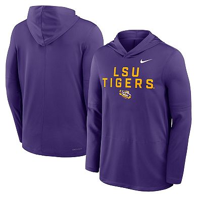 Men's Nike Purple LSU Tigers 2025 Sideline Dri-FIT Long Sleeve Hoodie T-Shirt