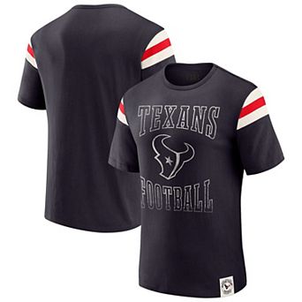 Men's Darius Rucker Collection by Fanatics Navy Houston Texans Football Stripe Sleeve T-Shirt