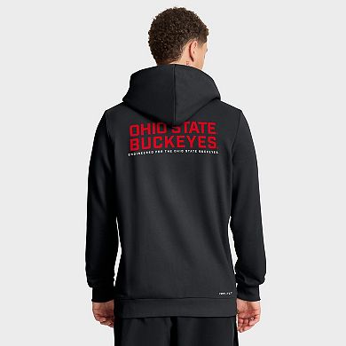 Men's Nike Black Ohio State Buckeyes 2025 Sideline Standard Issue Dri-FIT Full-Zip Hoodie