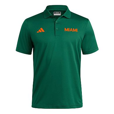 Men's adidas Green Miami Hurricanes Ultimate 365 Ottoman Polo Shirt