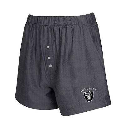 Women's Concepts Sport Black Las Vegas Raiders Two-Pack Stripes and Solids Boxer Shorts Set