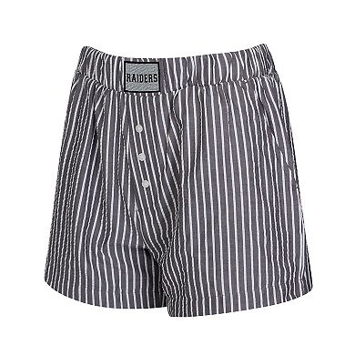 Women's Concepts Sport Black Las Vegas Raiders Two-Pack Stripes and Solids Boxer Shorts Set
