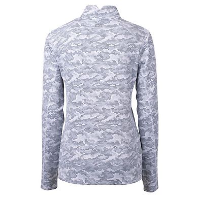 Women's Cutter & Buck Charcoal Inter Miami CF Traverse Stretch Eco Camo Print Quarter-Zip Pullover Top
