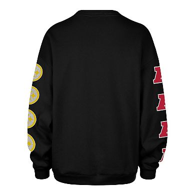 Women's '47 Black Pittsburgh Steelers Go Big Oversized Pullover Sweatshirt