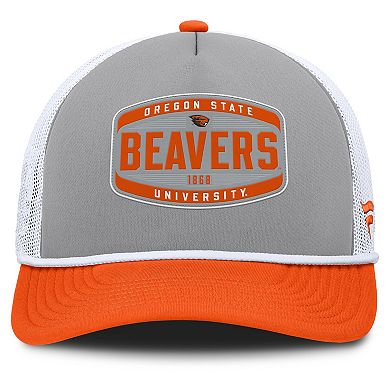 Men's Fanatics Gray/Orange Oregon State Beavers Course Foam-Front Adjustable Trucker Hat