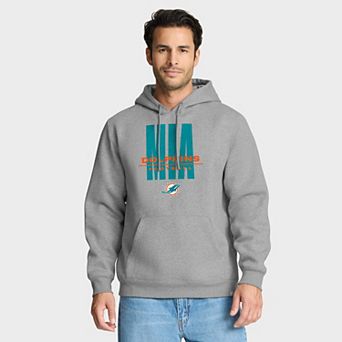 Men's Fanatics Heather Gray Miami Dolphins Right Tackle Legacy Pullover Hoodie