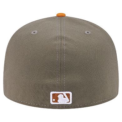 Men's New Era Olive/Orange Cincinnati Reds Two-Tone Color Pack A-Frame 59FIFTY Fitted Hat