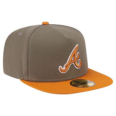 Men's New Era Olive/Orange Atlanta Braves Two-Tone Color Pack A-Frame 59FIFTY Fitted Hat