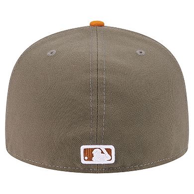 Men's New Era Olive/Orange Atlanta Braves Two-Tone Color Pack A-Frame 59FIFTY Fitted Hat