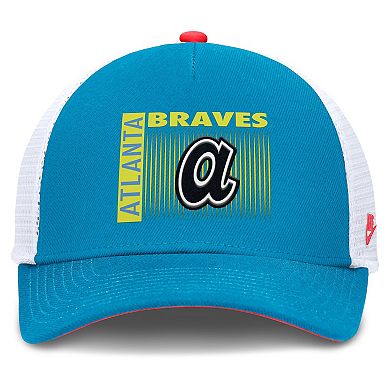 Men's Nike Teal Atlanta Braves Neon 90s Rise Structured Performance Adjustable Trucker Hat