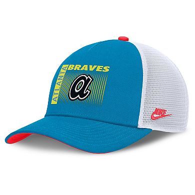 Men's Nike Teal Atlanta Braves Neon 90s Rise Structured Performance Adjustable Trucker Hat