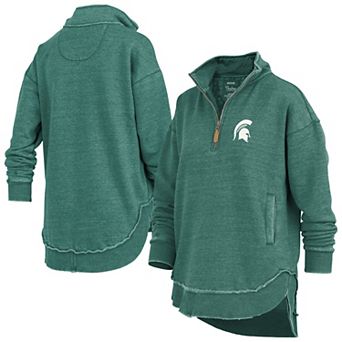 Women's Pressbox Green Michigan State Spartans Northfork Sojourn Poncho Quarter-Zip Sweatshirt
