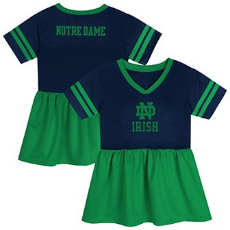 Girls Preschool Outerstuff Navy/Green Notre Dame Fighting Irish Stadium Lights Fashion Jersey Dress