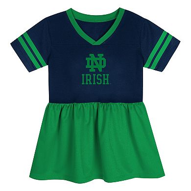 Girls Preschool Outerstuff Navy/Green Notre Dame Fighting Irish Stadium Lights Fashion Jersey Dress