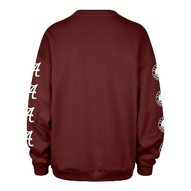 Women's '47 Crimson Alabama Crimson Tide Go Big Oversized Pullover Sweatshirt