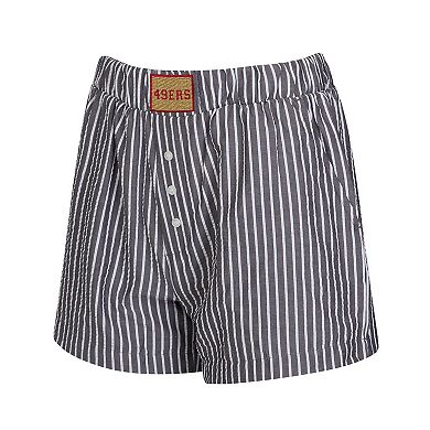Women's Concepts Sport Black San Francisco 49ers Two-Pack Stripes and Solids Boxer Shorts Set