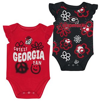 Girl's Newborn and Infant Outerstuff Red/Black Georgia Bulldogs Little Sunshine Two-Piece Bodysuit Set