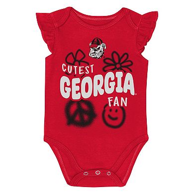 Girl's Newborn and Infant Outerstuff Red/Black Georgia Bulldogs Little Sunshine Two-Piece Bodysuit Set