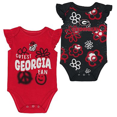 Girl's Newborn and Infant Outerstuff Red/Black Georgia Bulldogs Little Sunshine Two-Piece Bodysuit Set