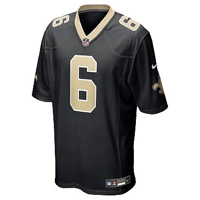 Men's Nike Tyler Shough Black New Orleans Saints Game Jersey