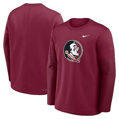 Men's Nike Garnet Florida State Seminoles 2025 Sideline Coach Performance Long Sleeve T-Shirt