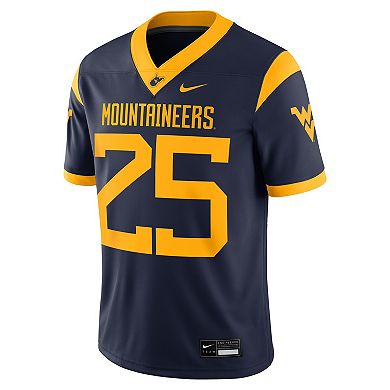 Men's Nike #25 Navy West Virginia Mountaineers Limited Home Game Jersey