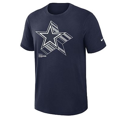 Men's Nike Navy Dallas Cowboys Left End Run Slub Performance T-Shirt