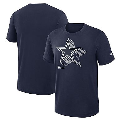 Men's Nike Navy Dallas Cowboys Left End Run Slub Performance T-Shirt