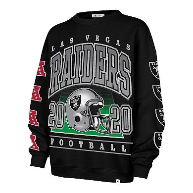 Women's '47 Black Las Vegas Raiders Go Big Oversized Pullover Sweatshirt