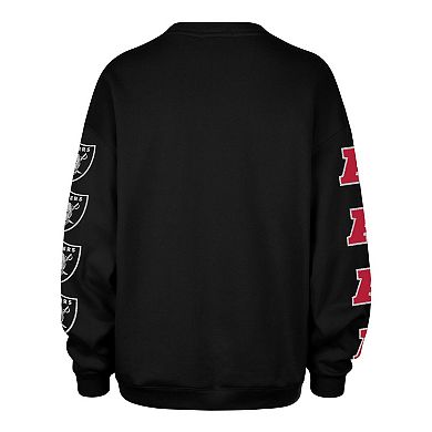 Women's '47 Black Las Vegas Raiders Go Big Oversized Pullover Sweatshirt