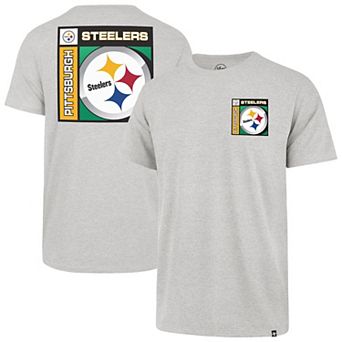 Men's '47 Gray Pittsburgh Steelers Chrome Plate Franklin T-Shirt