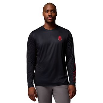 Men's Columbia Black Arkansas Razorbacks PHG Terminal Shot 3-Hit Long Sleeve T-Shirt