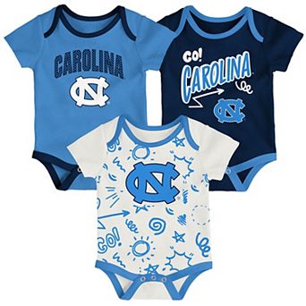 Newborn & Infant Outerstuff North Carolina Tar Heels Three-Pack All Day Play Bodysuit Set