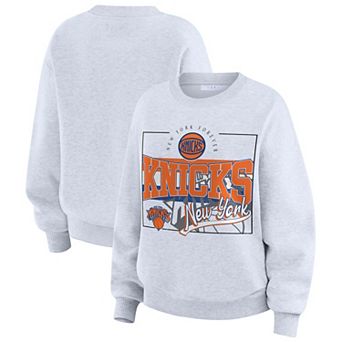 Women's WEAR by Erin Andrews Heather Gray New York Knicks Crew Neck Sweatshirt