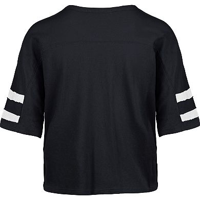 Women's '47 College Navy Seattle Seahawks Premier Scout Cropped V-Neck T-Shirt