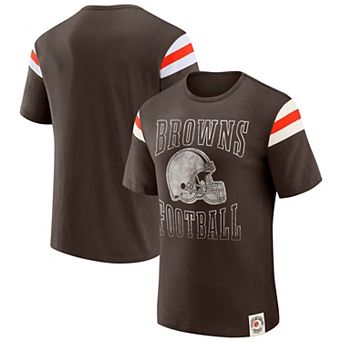 Men's Darius Rucker Collection by Fanatics Brown Cleveland Browns Football Stripe Sleeve T-Shirt